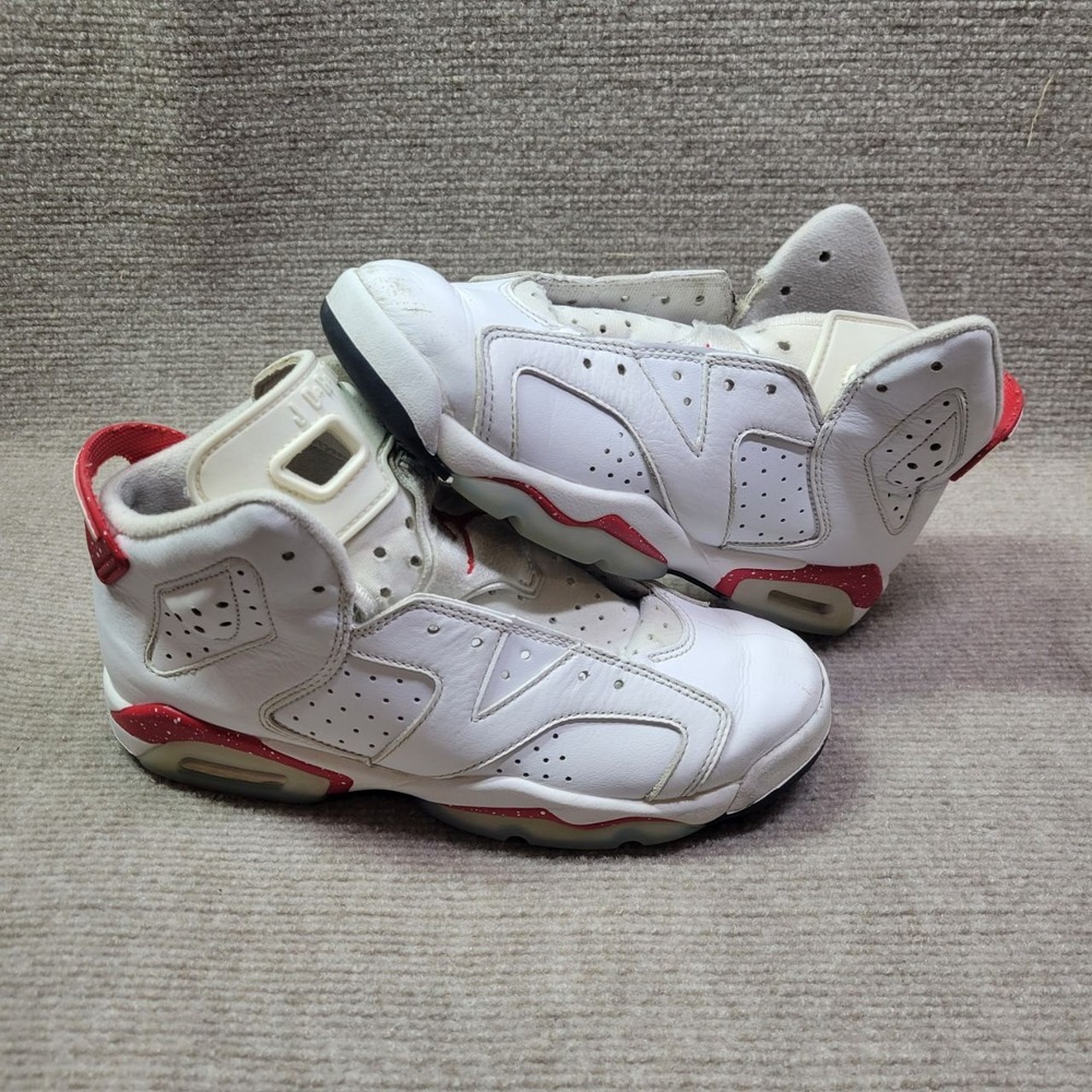 Air Jordan 6 Red Oreo Retro Youth 6Y White Red Kids Sneakers 384665-162